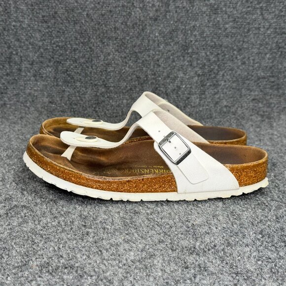 Birkenstock Gizeh Sandals Women's Size 9 White Birko-Flor Beach Thong Flip Flops - Picture 4 of 12